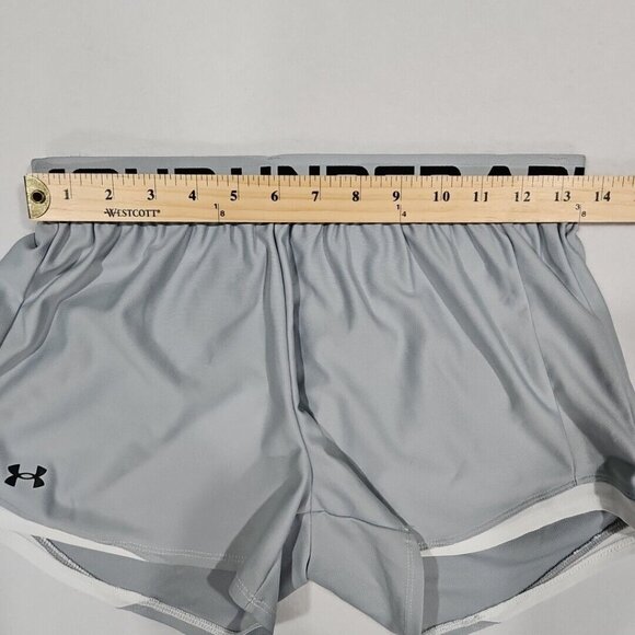 Under Armour Womens Small Gray White Shorts Play Up‎ 2.0 Running Athletic Loose - Picture 6 of 9
